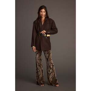 12th Tribe Silver Springs Burnout Velvet Flare Pants Size MM